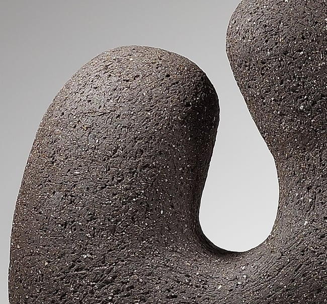 Emerge - Hand-Built Black Abstract Ceramic Sculpture