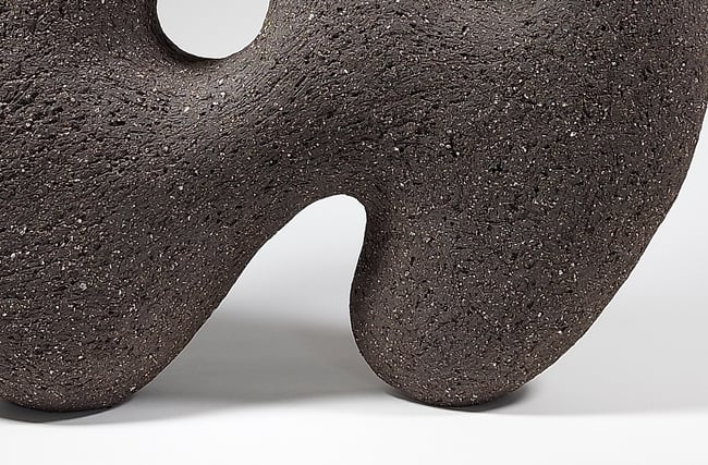 Emerge - Hand-Built Black Abstract Ceramic Sculpture