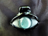 Image 1 of Glass pendant necklace blind eye,  Large 1 and 3/4 inch. Black with white highlight shadowy eyeli...