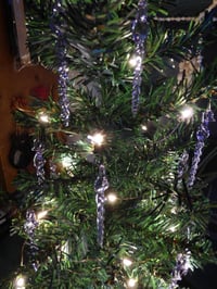 Image 2 of Pre-lit Christmas tree with hand blown glass ornaments 2ft green artificial