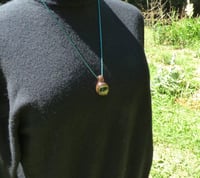 Image 3 of Goats eye glass pendant. Handblown glass pendant/keychain/zipper pull/chain pull Handcrafter by m...