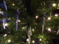 Image 4 of Pre-lit Christmas tree with hand blown glass ornaments 3ft green artificial