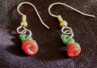 Image 5 of Glass rose pendant and earings set. Handmade here in the USA. Solid Borosilicate glass