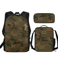 Image 1 of Hawaiian Sovereign Flag Camouflage Print Back Pack Combo Set