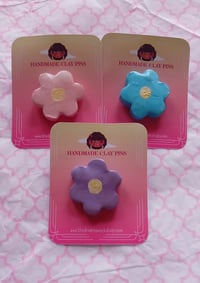 Image 1 of Flower clay pin
