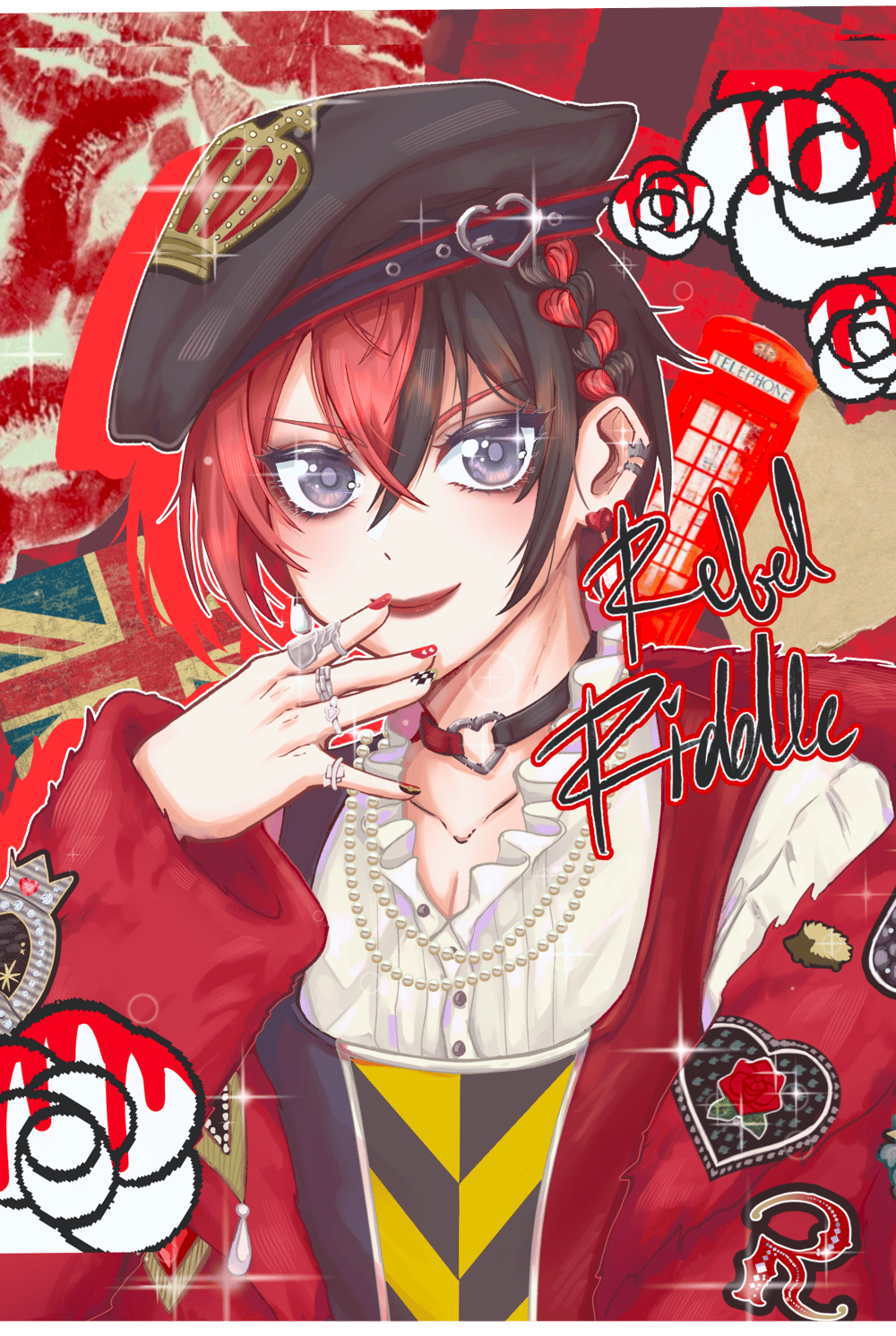 Image of ❤️🖤 Dream Riddle Heart Pin Badge + photocard 🤍♥️