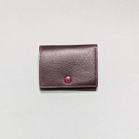 Image 1 of TRIFOLD WALLET w/ SNAP – BURGUNDY & HORTENSIA