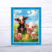 Happy Farm by MDG Fabrics Quilt Panel 