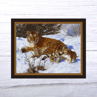 My Three Sons Tiger Quilt Panel By MDG Fabrics 