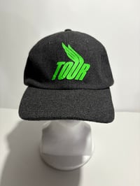 Image 1 of Angel Wing Logo "Members" Charcoal Fl. Green | 1 Of 1 Wool Hat