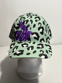 Image 1 of Angel Wing Logo "Mint Leopard" Multi | Purple Cotton Cap - 1 of 1