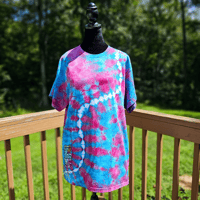 Image 3 of Ice Dyed (Lrg) Tie Dye Split Adult Unisex T-Shirt