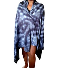 Image 2 of One-of-a-Kind 44β x 86β Rayon Sarong- Black and Grey