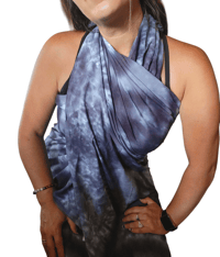 Image 4 of One-of-a-Kind 44β x 86β Rayon Sarong- Black and Grey