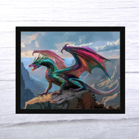 Canyon King By MDG Fabrics Colorful Majestic Dragon Quilt Panel