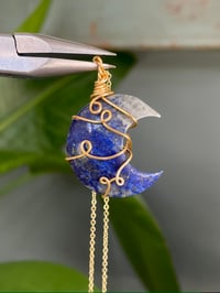 Image 1 of Lapis Lazuli Gold Moon Necklace