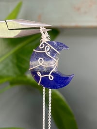 Image 1 of Lapis Lazuli Silver Moon Necklace