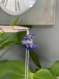 Image 3 of Lapis Lazuli Silver Moon Necklace