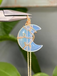 Image 1 of Opalite Gold Moon Necklace