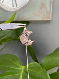 Image 2 of Rhodonite Silver  Moon Necklace