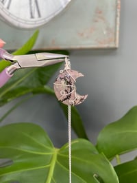 Image 3 of Rhodonite Silver  Moon Necklace