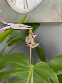 Image 3 of Rhodonite Gold  Moon Necklace