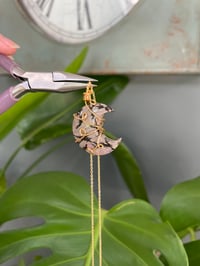 Image 4 of Rhodonite Gold  Moon Necklace