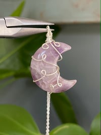 Image 1 of Dream Amethyst Moon Necklace Silver