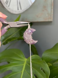Image 3 of Dream Amethyst Moon Necklace Silver