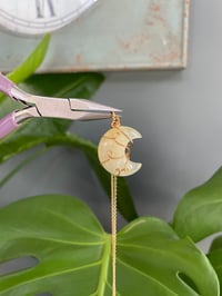 Image 3 of Prehnite Gold Moon Necklace 