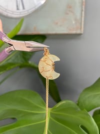 Image 4 of Prehnite Gold Moon Necklace 