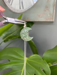 Image 4 of Green Aventurine Silver Moon Necklace