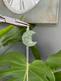 Image 2 of Green Aventurine Silver Moon Necklace