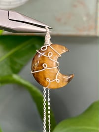 Image 1 of Tigers Eye Silver Moon Necklace 
