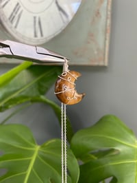 Image 3 of Tigers Eye Silver Moon Necklace 