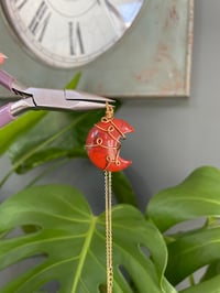Image 2 of Red Jasper Gold Moon Necklace