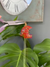 Image 3 of Red Jasper Gold Moon Necklace