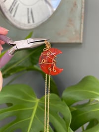 Image 5 of Red Jasper Gold Moon Necklace