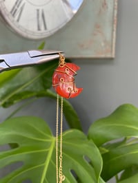 Image 4 of Red Jasper Gold Moon Necklace