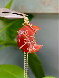 Image 1 of Carnelian Gold Moon Necklace