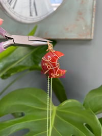 Image 3 of Carnelian Gold Moon Necklace