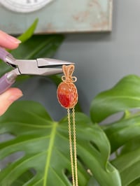 Image 3 of Gold Carnelian  Oval  Crystal Necklace 