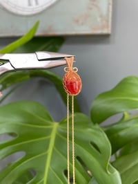Image 4 of Gold Carnelian  Oval  Crystal Necklace 