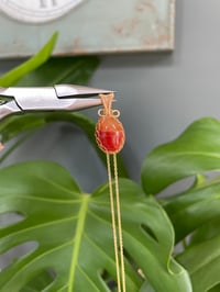 Image 5 of Gold Carnelian  Oval  Crystal Necklace 