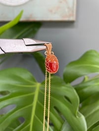 Image 7 of Gold Carnelian  Oval  Crystal Necklace 
