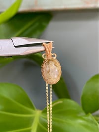Image 1 of Gold Ocean Jasper Oval Crystal Necklace