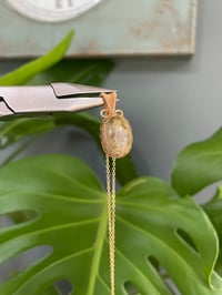 Image 2 of Gold Ocean Jasper Oval Crystal Necklace