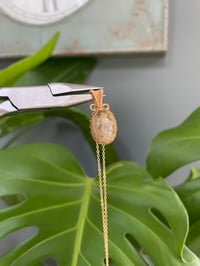 Image 3 of Gold Ocean Jasper Oval Crystal Necklace