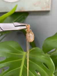 Image 4 of Gold Ocean Jasper Oval Crystal Necklace
