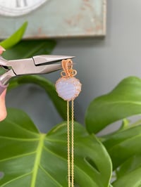 Image 5 of Gold Blue Lace Agate Heart Crystal Necklace